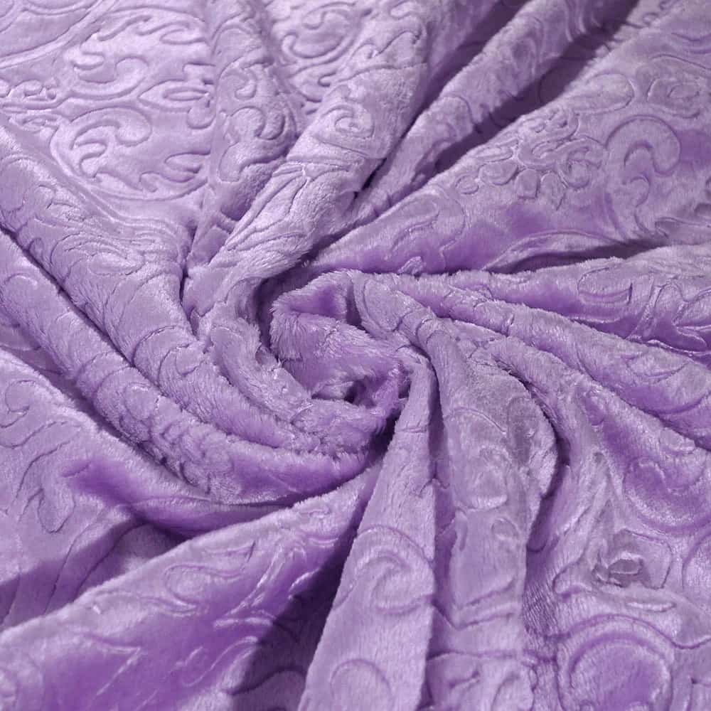 تصویر 3 از پتو گلبافت بنفش رنگ ثابت و ماندگار پس از شستشو